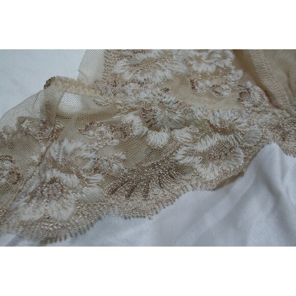 Flora Nikrooz Chemise White Gold Lace Womens Small Camisole Slip Bridal Wedding - Picture 3 of 4